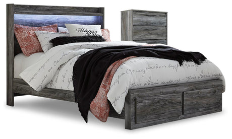 Baystorm Queen Panel Bed with 2 Storage Drawers and Chest in Gray from Ashley - Luna Furniture