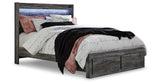 Baystorm Gray Queen LED Storage Platform Bed from Ashley Furniture - Luna Furniture