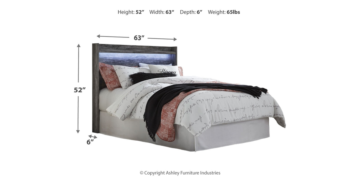 Baystorm Queen Panel Headboard Bed with Dresser in Gray from Ashley Furniture - Luna Furniture