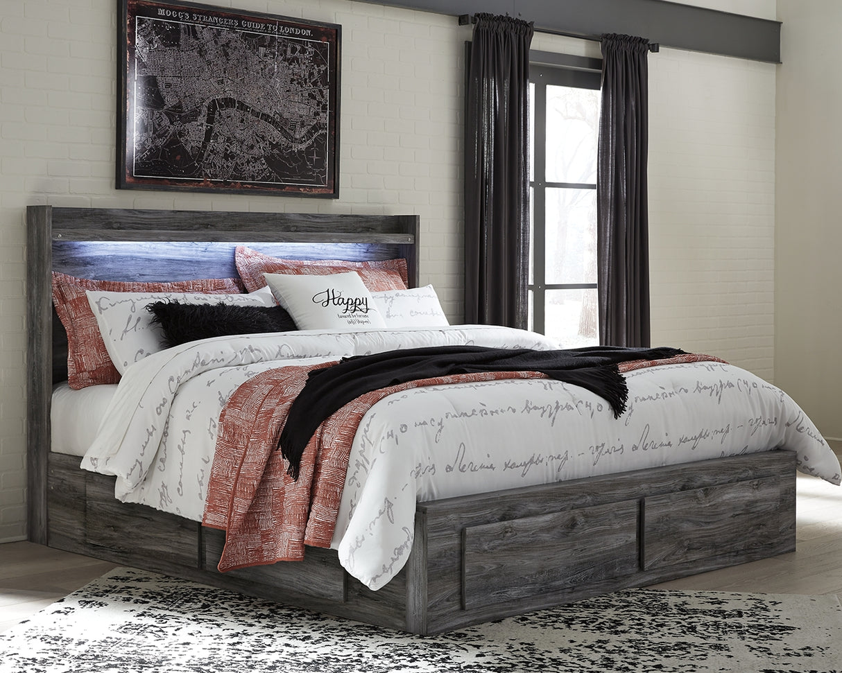 Baystorm Gray LED Storage Platform Bedroom Set with 4 Drawers from Ashley Furniture - Luna Furniture