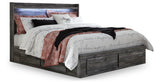 Baystorm Gray King LED Storage Platform Bed with 4 Drawers from Ashley Furniture - Luna Furniture