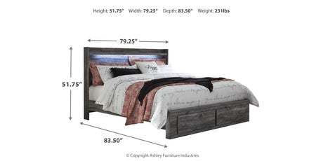 Baystorm Gray King Panel Storage Bed and 2 Nightstands from Ashley - Luna Furniture