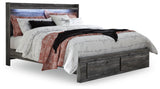 Baystorm Gray King LED Storage Platform Bed from Ashley Furniture - Luna Furniture