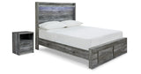 Baystorm Full Panel Storage Bed and Nightstand from Ashley Furniture - Luna Furniture