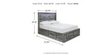 Baystorm Gray Full LED Storage Platform Bed with 4 Drawers from Ashley Furniture - Luna Furniture
