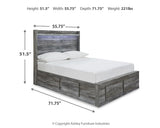 Baystorm Gray LED Storage Youth Platform Bedroom Set with 6 Drawers from Ashley Furniture - Luna Furniture