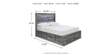 Baystorm Gray Full LED Storage Platform Bed with 6 Drawers from Ashley Furniture - Luna Furniture
