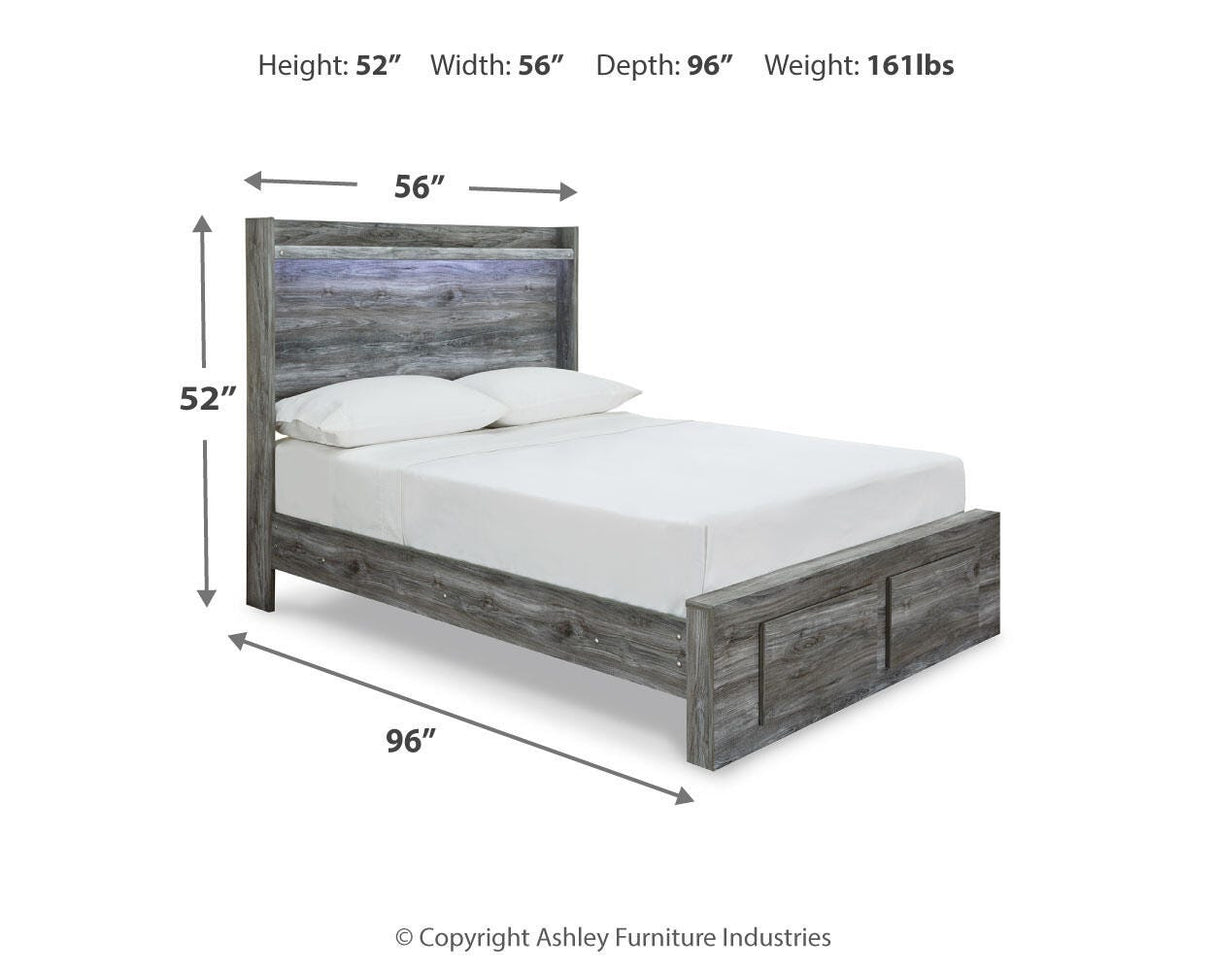 Baystorm Gray Full LED Storage Platform Bed from Ashley Furniture - Luna Furniture