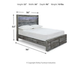 Baystorm Gray Full LED Storage Platform Bed from Ashley Furniture - Luna Furniture