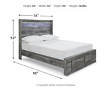 Baystorm Gray LED Storage Youth Platform Bedroom Set from Ashley Furniture - Luna Furniture