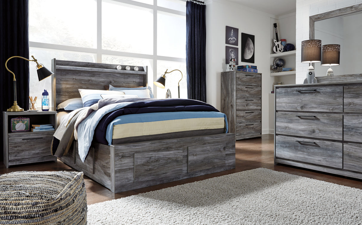 Baystorm Gray LED Storage Youth Platform Bedroom Set with 6 Drawers from Ashley Furniture - Luna Furniture