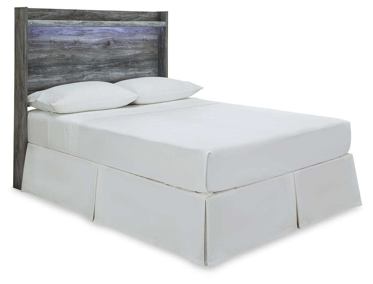 Baystorm Full Panel Headboard with Mirrored Dresser and Nightstand in Gray from Ashley - Luna Furniture