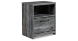 Baystorm Full Panel Headboard with Mirrored Dresser and Nightstand in Gray from Ashley Furniture - Luna Furniture