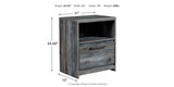 Baystorm Twin Panel Headboard with Mirrored Dresser and Nightstand in Gray from Ashley Furniture - Luna Furniture