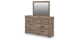 Rusticott Brown Queen Poster Bed, Dresser, Mirror and Nightstand from Ashley - Luna Furniture