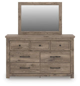 Rusticott Brown Queen Poster Bed, Dresser, Mirror and Nightstand from Ashley - Luna Furniture