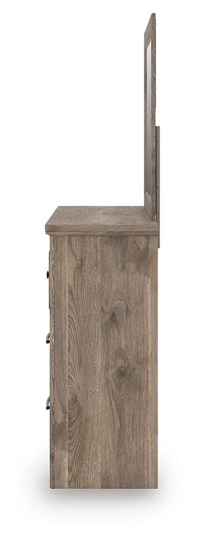 Rusticott Brown Queen Poster Bed, Dresser and Mirror from Ashley Furniture - Luna Furniture