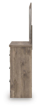 Rusticott Brown Queen Poster Bed, Dresser, Mirror and Nightstand from Ashley - Luna Furniture