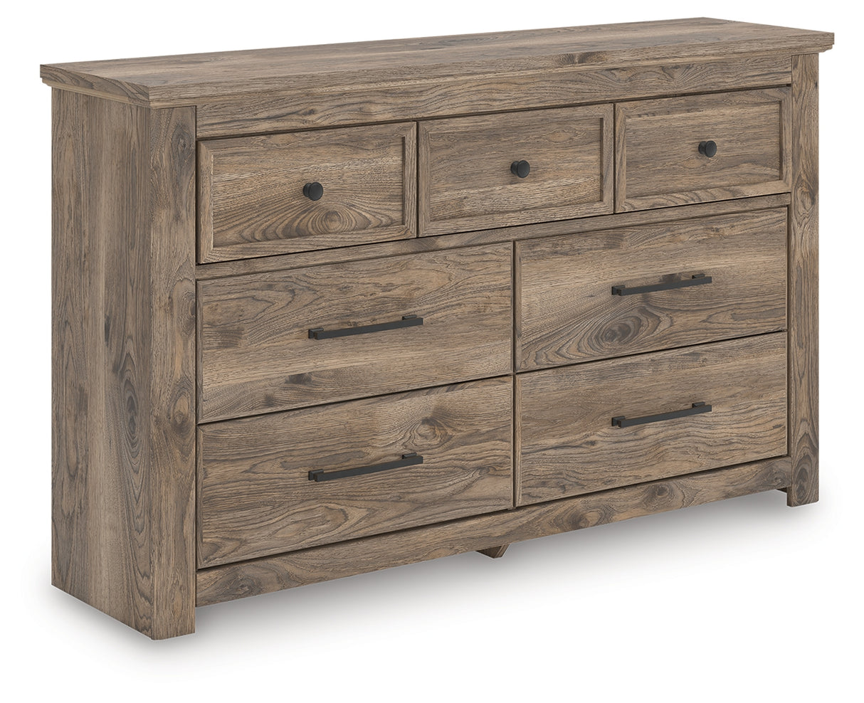 Rusticott Brown Queen Poster Bed, Dresser and Nightstand from Ashley - Luna Furniture