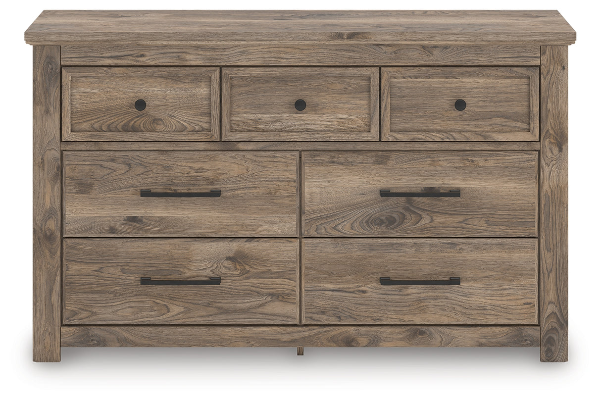 Rusticott Brown Queen Poster Bed, Dresser and Nightstand from Ashley - Luna Furniture
