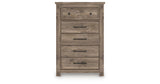 Rusticott Queen Poster Bed with Dresser and Chest in Brown from Ashley - Luna Furniture