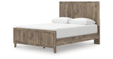 Rusticott Queen Panel Bed with Mirrored Dresser and Nightstand in Brown from Ashley - Luna Furniture