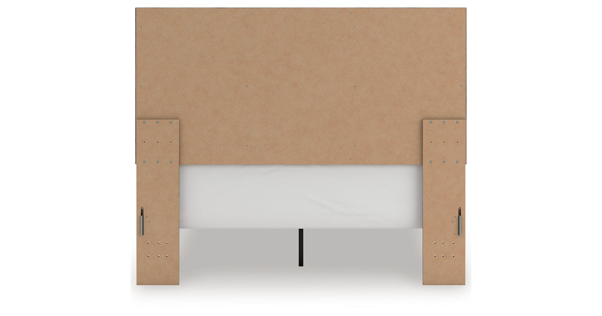 Rusticott Queen Panel Bed with Mirrored Dresser in Brown from Ashley - Luna Furniture