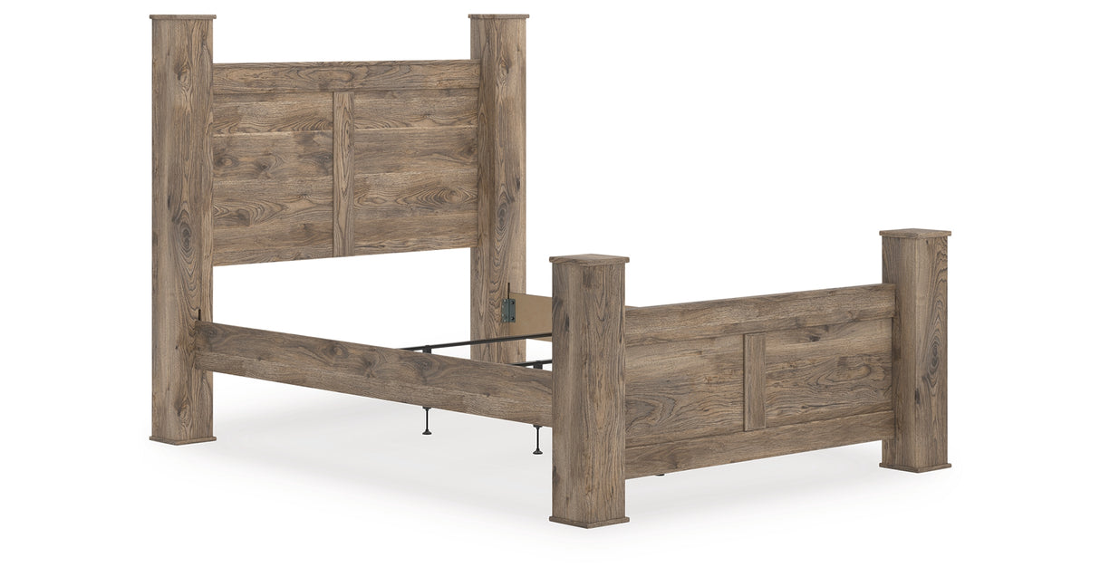 Rusticott Brown Queen Poster Bed from Ashley - Luna Furniture