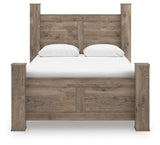 Rusticott Brown Queen Poster Bed, Dresser, Mirror and Nightstand from Ashley - Luna Furniture
