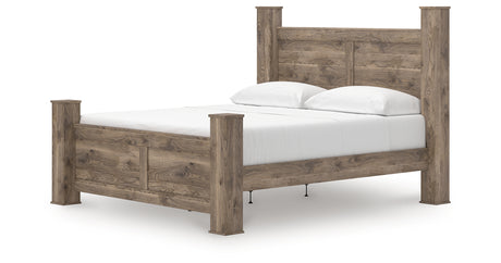 Rusticott California King Poster Bed with Dresser in Brown from Ashley - Luna Furniture