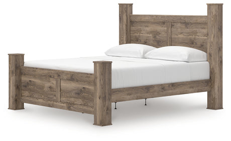 Rusticott Brown King Poster Bed, Dresser and Nightstand from Ashley - Luna Furniture