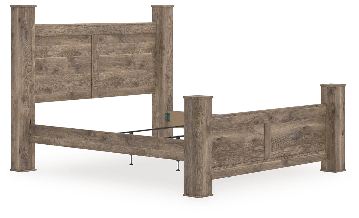Rusticott Brown King Poster Bed, Dresser and Nightstand from Ashley - Luna Furniture