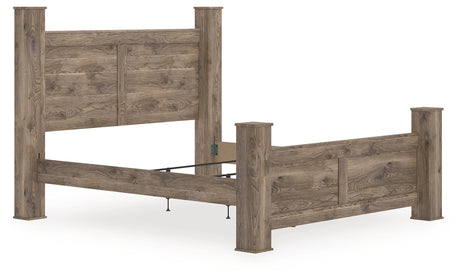 Rusticott Brown King Poster Bed, Dresser and Nightstand from Ashley - Luna Furniture