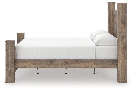 Rusticott Brown King Poster Bed, Dresser and Nightstand from Ashley - Luna Furniture