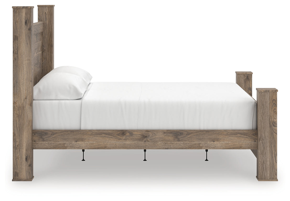 Rusticott Brown King Poster Bed, Dresser and Nightstand from Ashley - Luna Furniture