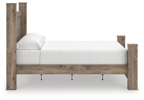 Rusticott Brown King Poster Bed, Dresser and Nightstand from Ashley - Luna Furniture