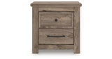 Rusticott King Panel Bed with Mirrored Dresser and Nightstand in Brown from Ashley Furniture - Luna Furniture