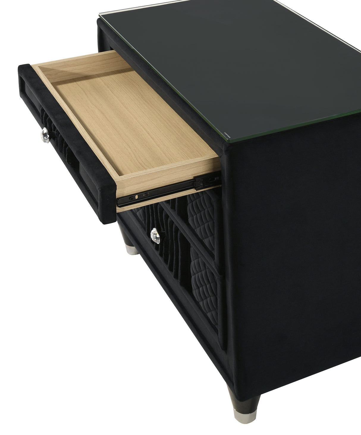 Armany Black Velvet Upholstered Bedroom Set from Crown Mark - Luna Furniture