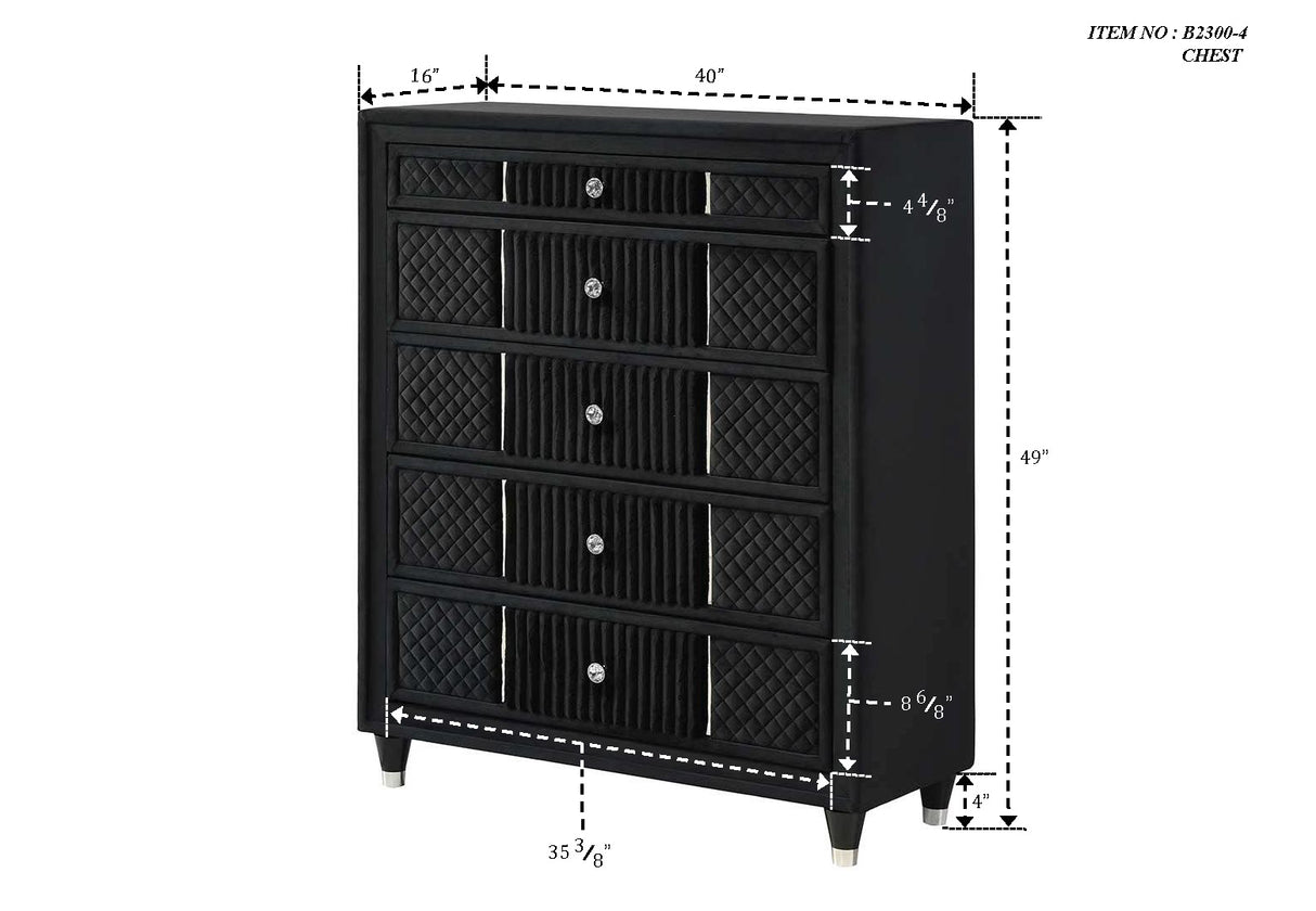 Armany Black Chest from Crown Mark - Luna Furniture