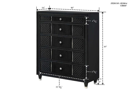 Armany Black Chest from Crown Mark - Luna Furniture