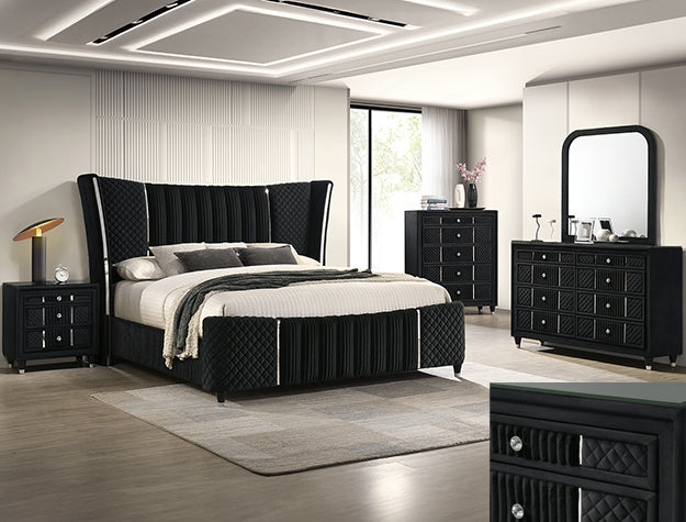 Armany Black Nightstand from Crown Mark - Luna Furniture