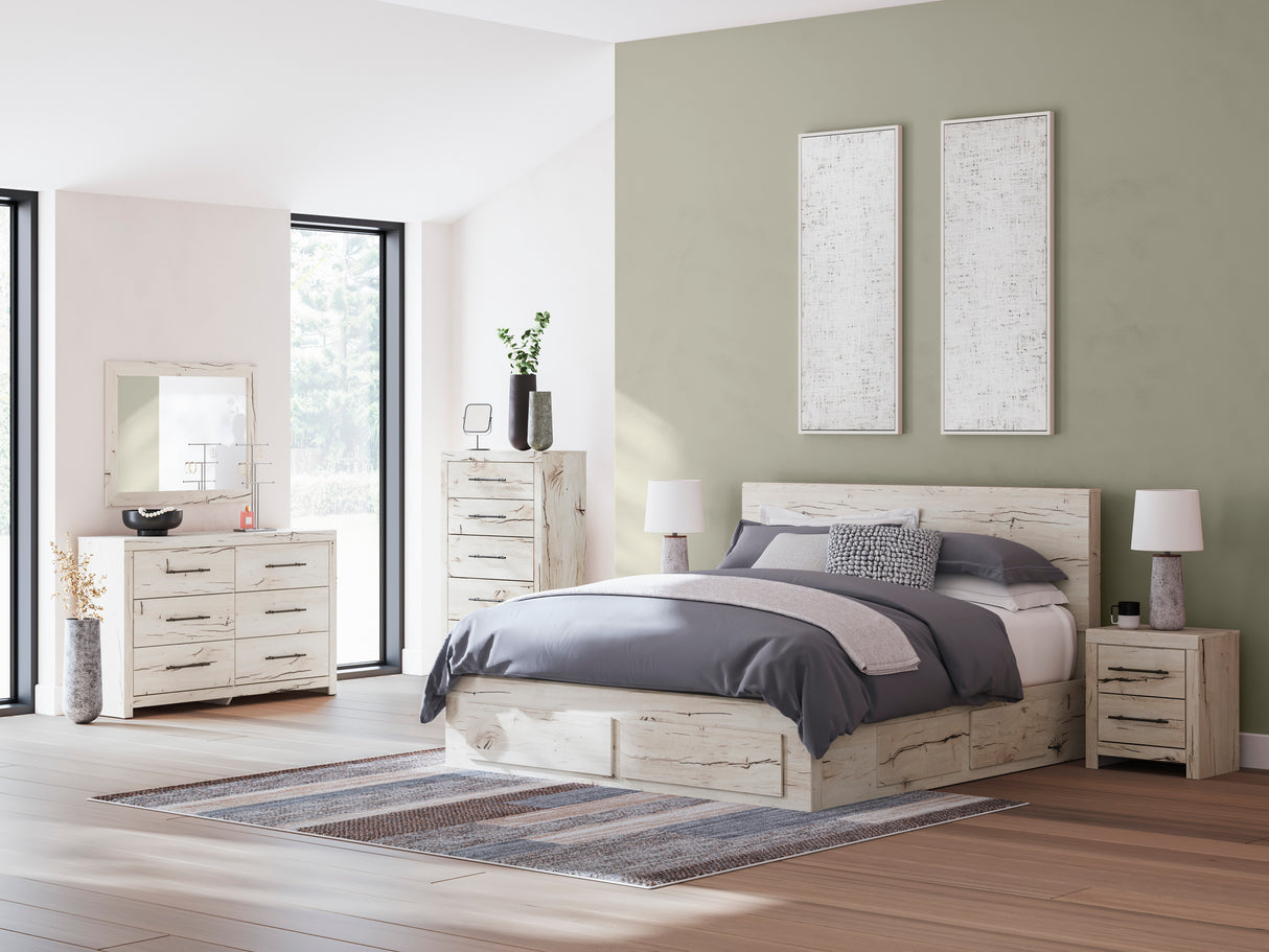 Lawroy Light Natural Storage Panel Bedroom Set with 6 Drawers from Ashley - Luna Furniture