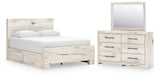 Lawroy Light Natural Storage Panel Bedroom Set with 4 Side Drawers from Ashley - Luna Furniture
