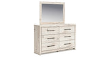 Lawroy Twin Panel Bed with Mirrored Dresser in Light Natural from Ashley - Luna Furniture