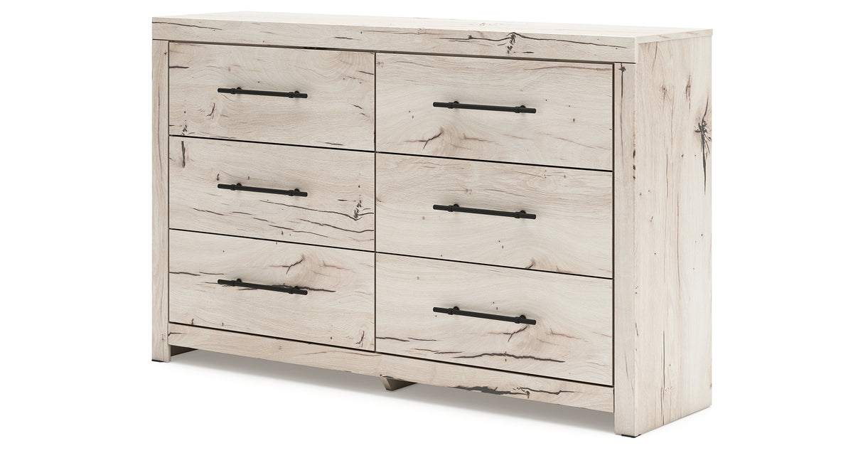 Lawroy Queen Panel Bed with Dresser and 2 Nightstands in Light Natural from Ashley - Luna Furniture