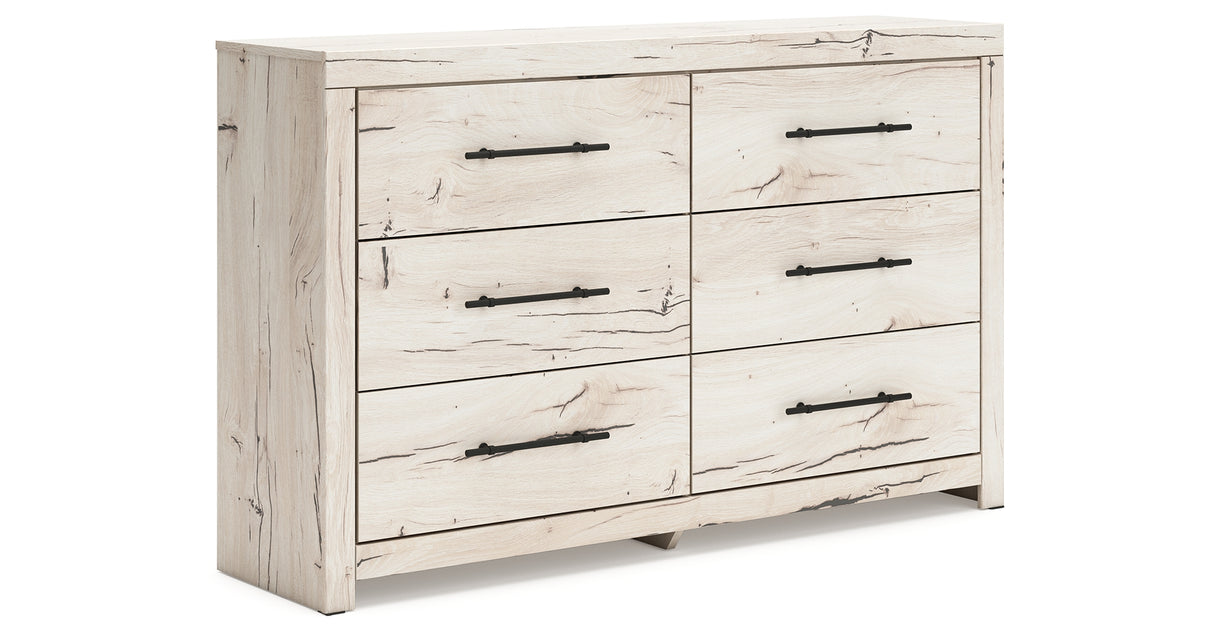 Lawroy Twin Panel Bed with Dresser and 2 Nightstands in Light Natural from Ashley - Luna Furniture