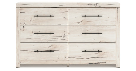 Lawroy King Panel Storage Bed with Dresser in Light Natural from Ashley - Luna Furniture