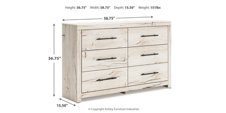 Lawroy King Panel Bed with Dresser in Light Natural from Ashley - Luna Furniture