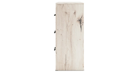 Lawroy Full Panel Headboard with Mirrored Dresser in Light Natural from Ashley - Luna Furniture