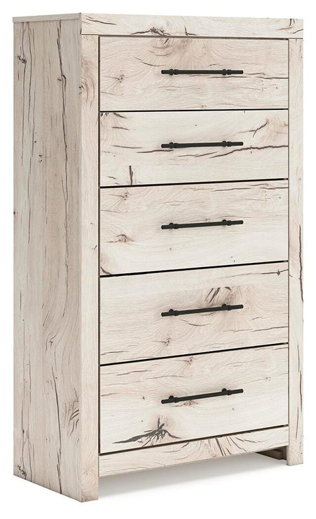 Lawroy Light Natural Queen Panel Storage Bed, Dresser, Mirror, Chest and Nightstand from Ashley - Luna Furniture